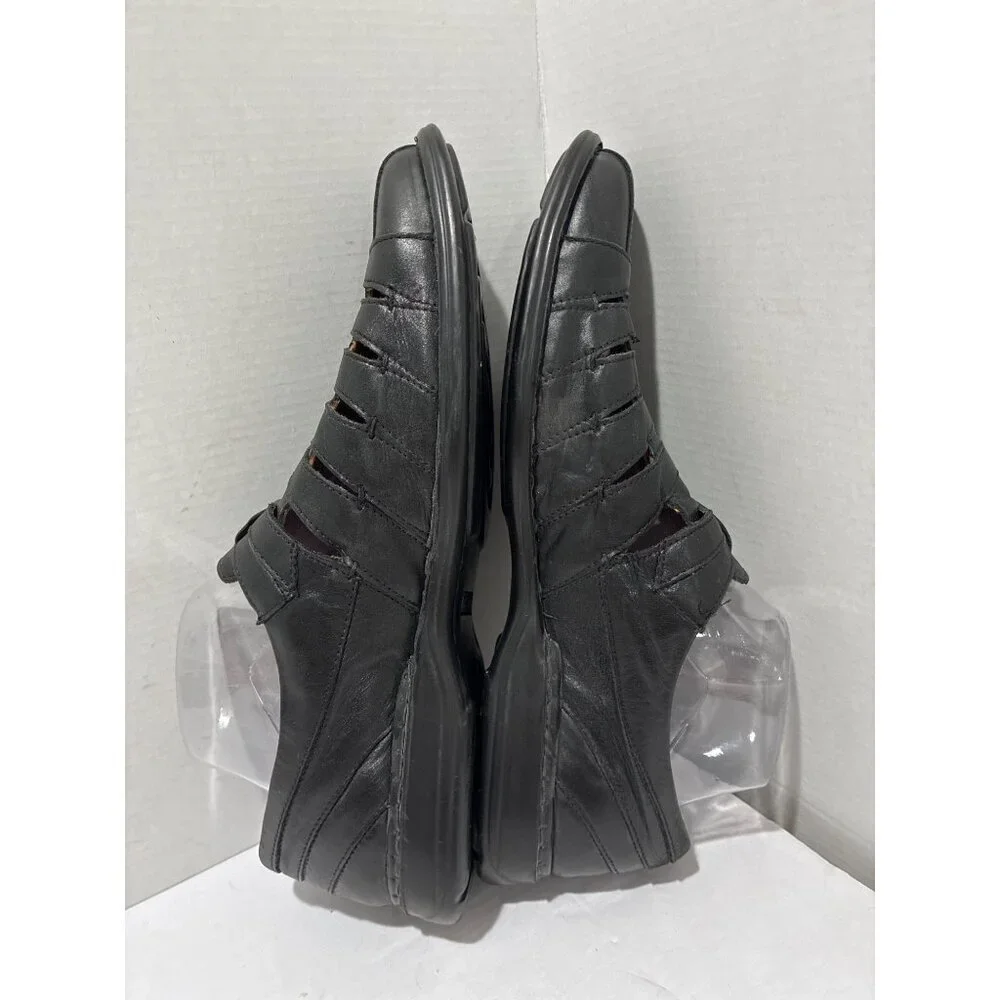 Josef Seibel Men's Steven Black Leather Fisherman Sandals size 45 us 10.5-11